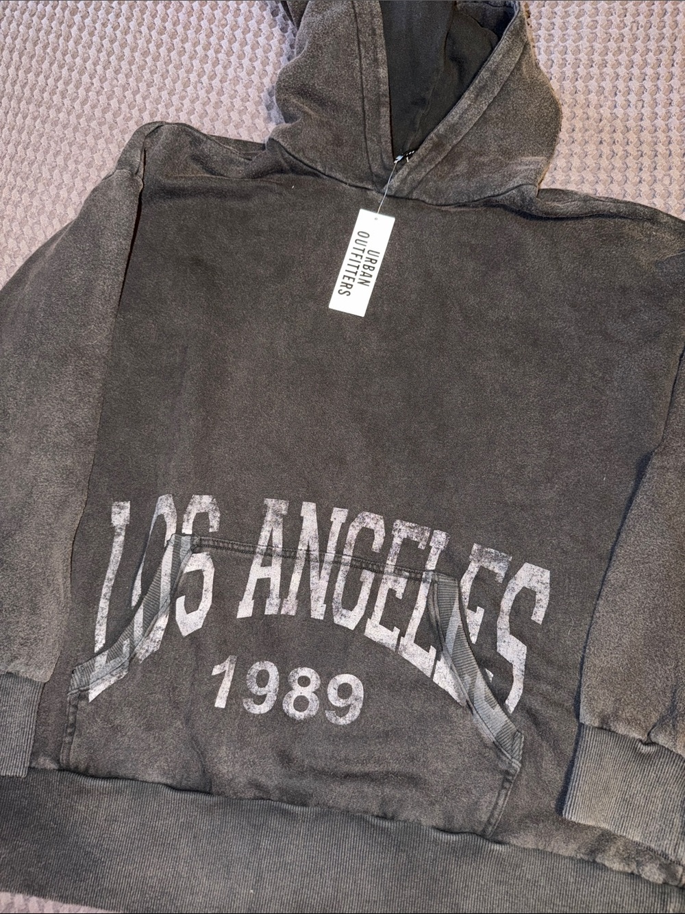 Urban Outfitters Washed Charcoal 'Los Angeles 1989' Hoodie